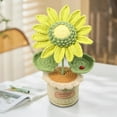 thumbnail image 5 of SHIMELE Handmade Crochet Sunflower Pot Decoration, Wool Knitted Artificial Flower for Car Dashboard, Home Office Decor, Allergy-Free Gift Idea, 5 of 5