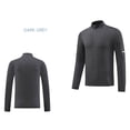 thumbnail image 2 of pstuiky manga larga para hombre, Camisa deportiva de manga larga con cuello alto, ligera, transpirable y de color liso con cremallera para hombre Tops de hombre xxxl, 2 of 2