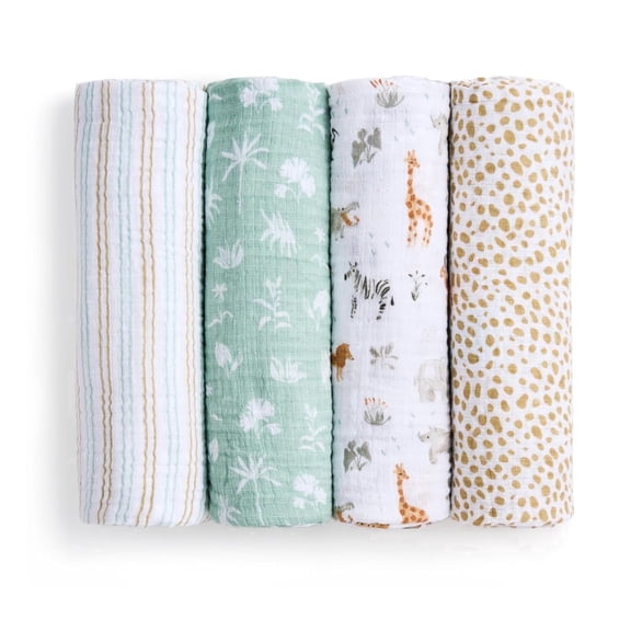 aden anais essentials cotton muslin swaddle blanket 4 pack