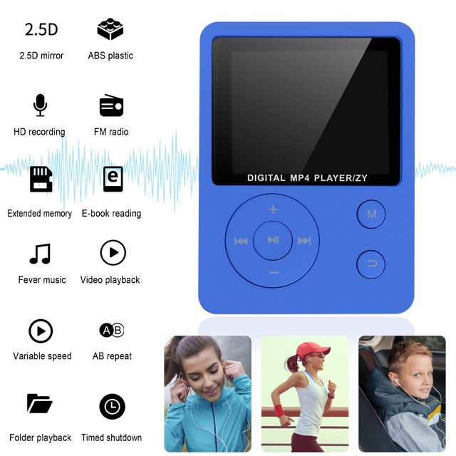 Mini MP3 MP4 Reproductor de música digital Pantalla TFT de 1.8 pulgadas Grabadora de sonido FM MP3 digital portátil Grabación de voz