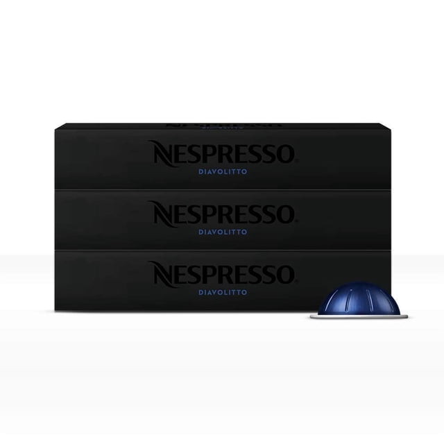 Nespresso, Café Diavolitto, Paquete de 30 cápsulas de Sistema Vertuo. Tamaño de Taza Espresso 40 ml