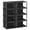 Transparent Black, variant on SONGMICS Shoe Boxes Set of 8, Stackable Shoe Organisers with Doors, 33 x 28.5 x 19.2 cm, Fits Shoes up to UK Size 11, Transparent Black