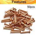 thumbnail image 4 of HUGFEGWE Flat Head Solid Copper Rivets Nuts Copper Flat Head Semi-Tubular Rivets for Household Automobile Industry Brass Tone 4x25mm 50PCS CJB91-25869, 4 of 7