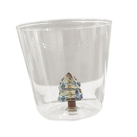 

Glasses Tea Cup Cartoon Transparent Glass Cup Drinking Glasses for Birthday Gift Celebration Events Home Party Decoration Christmas Tree Style