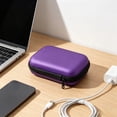 thumbnail image 5 of huayou Purple Hard Shell Portable Digital Device Storage Case, Shockproof Zipper Carry Box, for Camera, Charging Cables, Small Sundries, 5 of 6