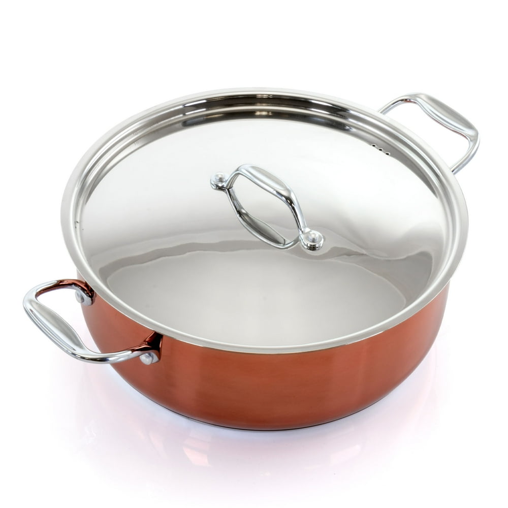 Better Chef 8 Quart Stainless Steel Low Pot in Copper