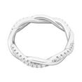 thumbnail image 3 of Sterling Silver Petite Twist Full Eternity Ring Simulated Diamond Interwind Wedding Band Matching Ring For women (7.5), 3 of 6