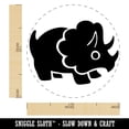 thumbnail image 2 of Cute Triceratops Dinosaur Self-Inking Rubber Stamp Ink Stamper - Blue Ink - Medium 1 Inch, 2 of 7
