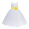 thumbnail image 2 of Ekidsbridal Girl Communion Flower Girl Dress - Floral Lace White Heart Cutout with Tiebow 172T-A (Size: 2-14), 2 of 3