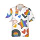 thumbnail image 3 of Camisetas con la bandera del arcoíris LGBT para hombres y mujeres, camisetas con estampado 3D, personalidad, solapa fresca, botón único, blusas de verano de manga corta, 3 of 5