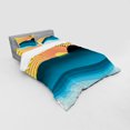 thumbnail image 3 of Tropical Duvet Cover Set, Summer Sun Above the Sea by Island Coconut Tree Forest Sunset Horizon Panorama, Bedding Set with Shams and Fitted Sheet, 3 Sizes, by Ambesonne, 3 of 3