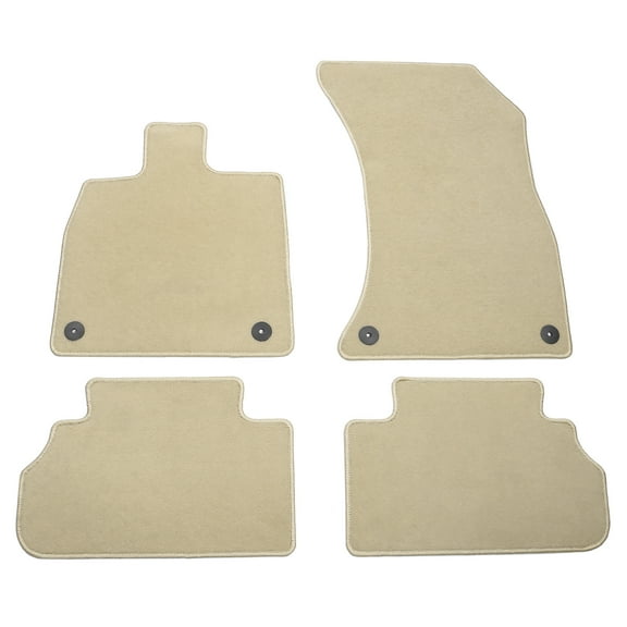 Ikon Motorsports Floor Mats Compatible with 2018-2023 Audi Q5 Beige Nylon Car Floor Mats Carpet Front Rear Row 4PCS Set