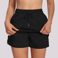 thumbnail image 2 of ClodeEU Women's 2-in-1 Athletic Shorts,Drawstring Waist Workout Shorts with Liner and Pockets Black,Women's Plus L, 2 of 9