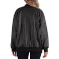 thumbnail image 3 of INSPIRE CHIC Faux Leather Jacket for Women's Oversized Stand Collar Zip Pockets Coats, 3 of 5