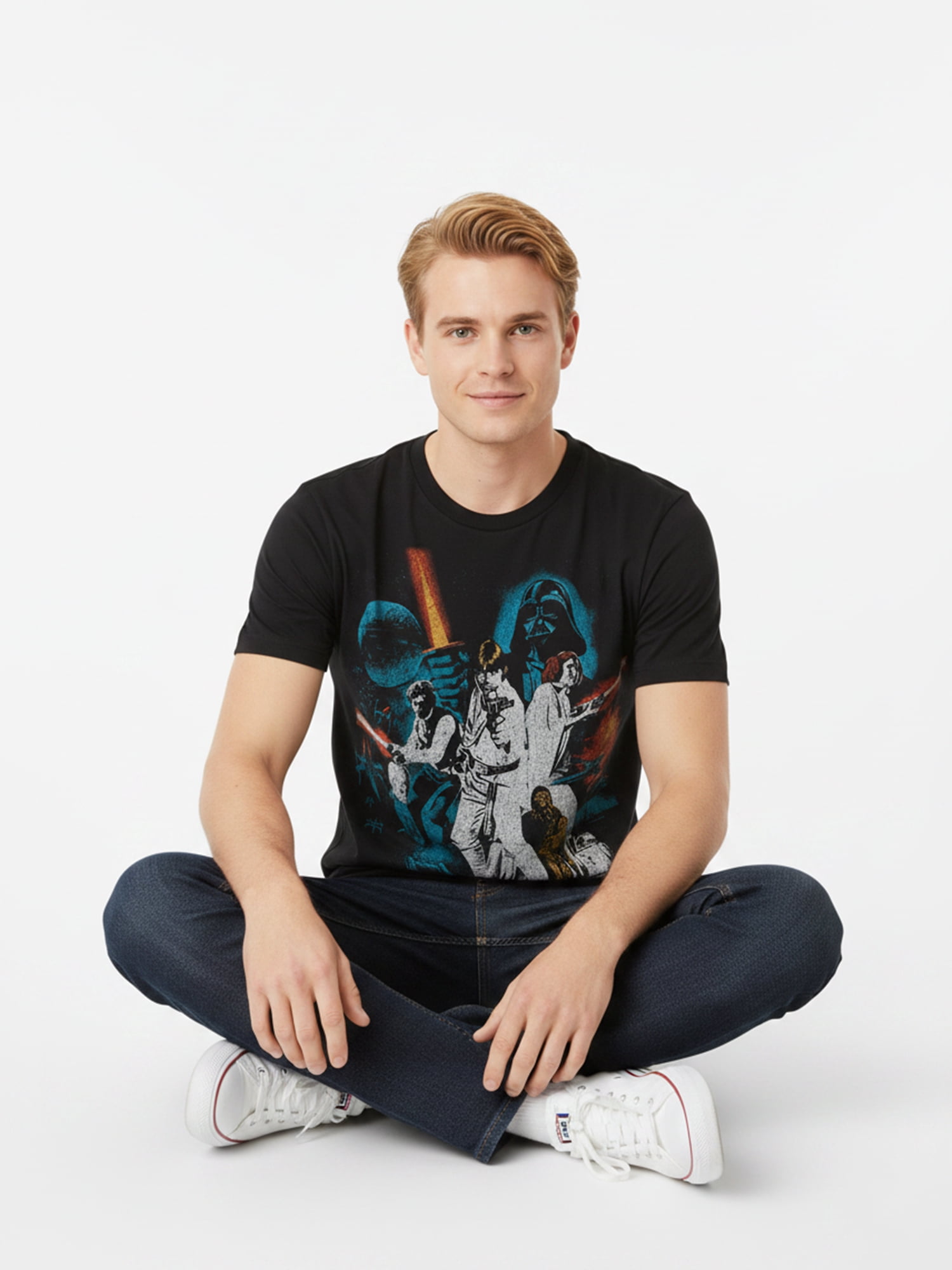 Star Wars Men’s Graphic Short Sleeve Tee, Original Trilogy Poster, Sizes S–3XL