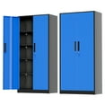 thumbnail image 6 of SUNCROWN Metal Storage Cabinet, 72" Tall Locking Storage Cabinet with 2 Doors and 4 Adjustable Shelves, Steel Tool Locking Cabinet for Home Office, Warehouse, School (Black Blue), 6 of 8