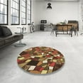 thumbnail image 4 of Ahgly Company Machine Washable Indoor Square Transitional Cinnamon Brown Area Rugs, 3' Square, 4 of 7
