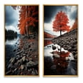 thumbnail image 2 of Designart "Canada Autumn Calm II" Canada Framed Wall Art Set Of 2 - Orange Landscapes Framed Wall Art Set Of 2, 2 of 7