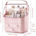 thumbnail image 6 of SUNFICON Makeup Organizer, Waterproof&Dustproof Cosmetic Organizer Box with Lid Fully Open Makeup Display Boxes, Great for Bathroom Countertop Bedroom Dresser,Pink, 6 of 6