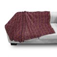 thumbnail image 2 of Brown Paisley Soft Flannel Fleece Throw Blanket, Traditional Persian Damask Art, Cozy Plush for Indoor and Outdoor Use, 50" x 60", Dark Magenta Salmon, by Ambesonne, 2 of 5