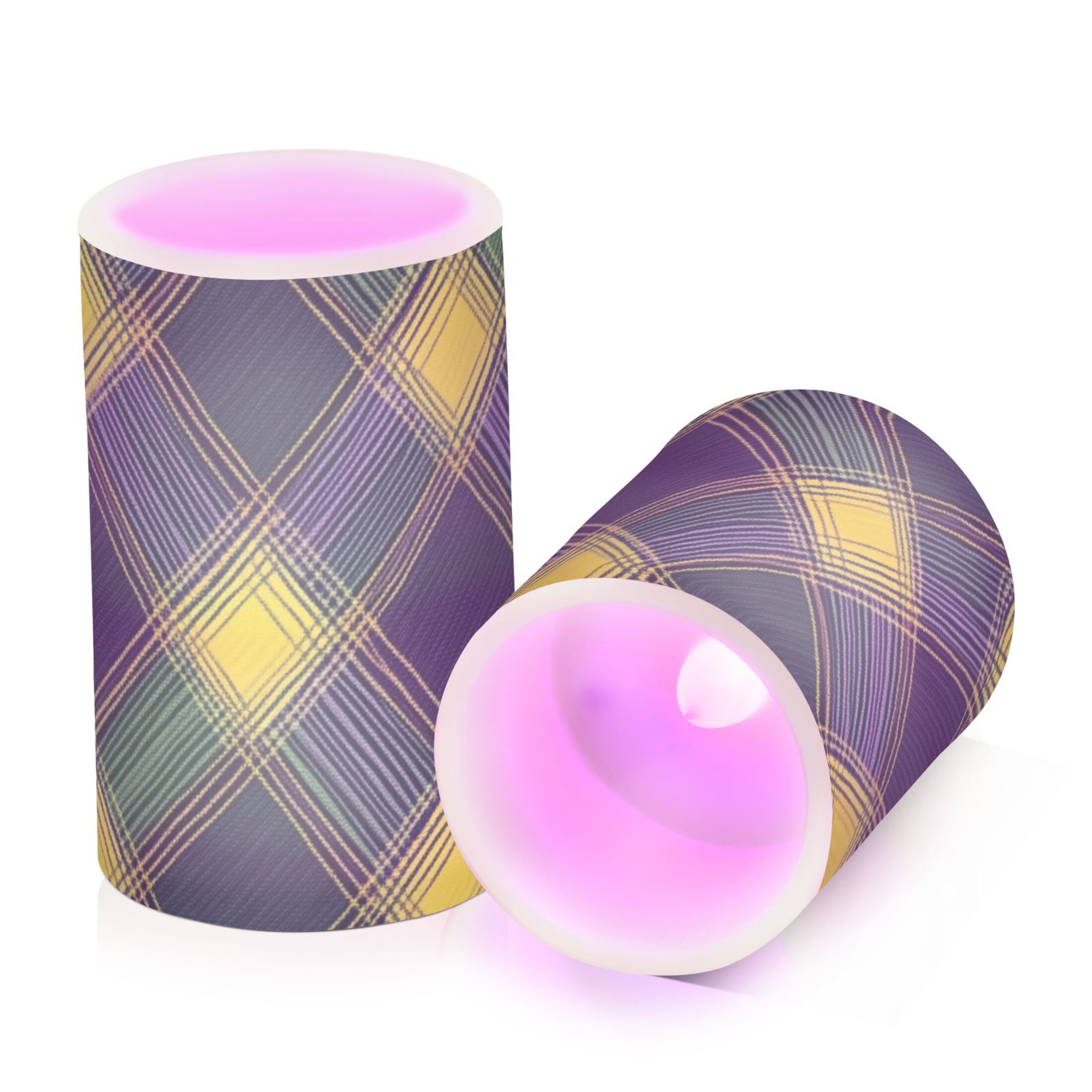 Mardi-gras Color Flickering Flameless Candles LED Tealight Battery Operated with Remote Set of 2 Holiday Decor Ornaments