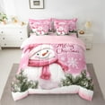 thumbnail image 2 of jejeloiu Merry Christmas 7-Piece Twin Bedding Sets,Cute Cartoon Snowman Bedding Comforter Set,Xmas Snowflake Sheet Sets For Kids,Luxury Bedroom Decor Reversible, 2 of 8