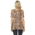 thumbnail image 3 of White Mark Short Sleeve Cold Shoulder Snake Print Tunic Top, Women's, S-XL, 3 of 6