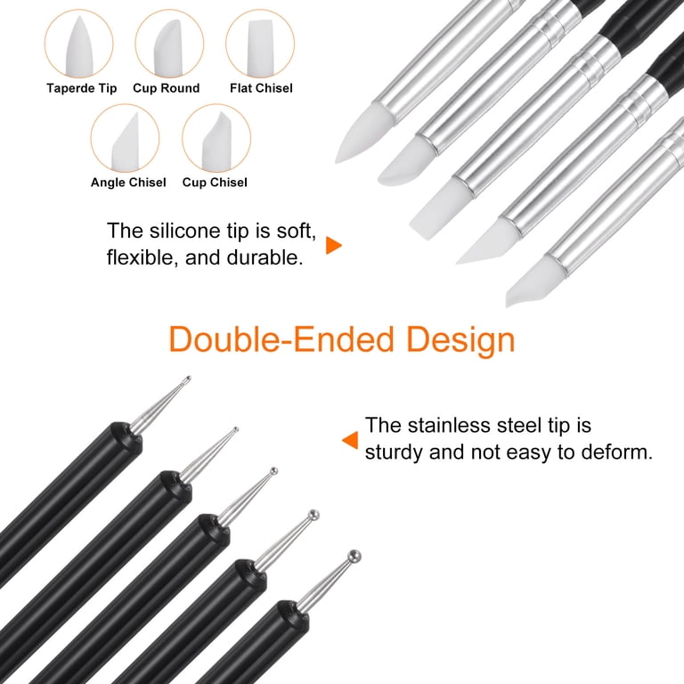 5-Piece Clay Sculpting Tools Set – Silicone Head Sculpture Tools For Pottery, Modeling, Dotting Art, DIY Crafts