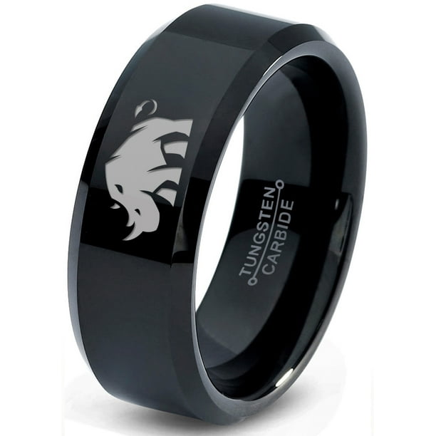 Zealot Jewelry Tungsten Bulky Rhino Rhinoceros Band Ring 8mm Men