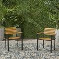 thumbnail image 5 of Backyard Dining Chairs - , And Black, Wood, Modern Stylish Patio + For, 5 of 6