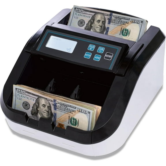 H-308 Bill Counter Money Counter Machine Batch Mode Banknote Counter LCD Display UV/MG/IR Detection Value Count/Add Value/Add Batch Mode 1100 Pcs/Mins