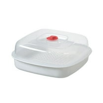 Shoreew Microwave Vegetable Steamer Box Stackable Design Steaming Tray with Lid Microwave Cookware Heating Bowl