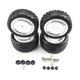 thumbnail image 1 of Juego de 4 neumáticos para ruedas delanteras y traseras con tuerca adaptadora para 104001 1/10 RC Car Upgrade Parts Acce, color blanco y negro, 1 of 5