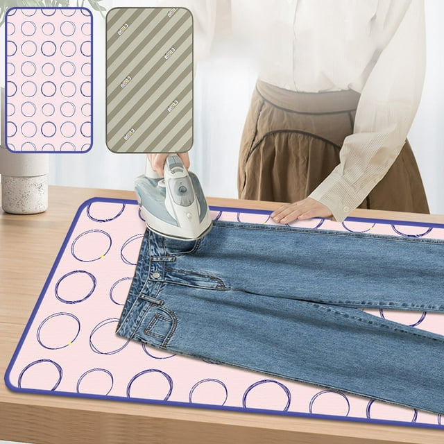 pstuiky Heat-Resistant Ironing Mat 15.7X27.6 Inch Mesh Ironing Pad Non-Slip Portable & Foldable Design Protective Layer for Clothes & Surfaces Travel & Home Ironing Board Cover Accessory