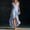 Blue, variant on Qulqfy Wedding Guest Womens Summer Dresses Ruffle Solid Sleeveless Maxi Casual V-Neck Boho Swing Wedding Guest Cocktail Vacation Evening Gown
