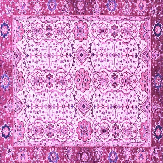 Ahgly Company Indoor Square Oriental Purple Traditional Area Rugs, 4' Square