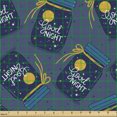 thumbnail image 2 of Ambesonne Night Sky Fabric by the Yard Upholstery, Stars Pattern Bottles Art, 3 Yards, Dark Blue Grey and Orange, 2 of 5