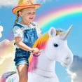 thumbnail image 2 of PonyCycle Ride on Unicorn Toys Rocking Walking Horse Unicorn Toy for Kids 4-7 Size 4 Riding Unicorn with Wheels No Electricity Giddy up Pony Plush Toy Walking Animals X42, 2 of 7
