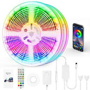 LED Lights Strip for Bedroom 100FT - LED Light Strips, RGB Lumiere LED Strip Lights with Remote + Bluetooth APP Phone Controlled Color Changing (2 Rolls of 50ft Smart LED Light Strip) - Mu