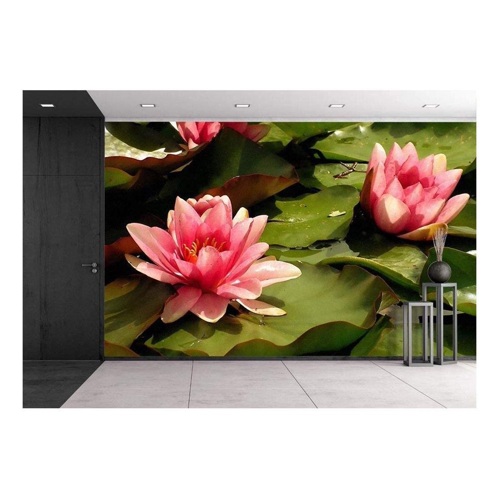 wall26 Pink Water Lilies Removable Wall Mural Selfadhesive Large