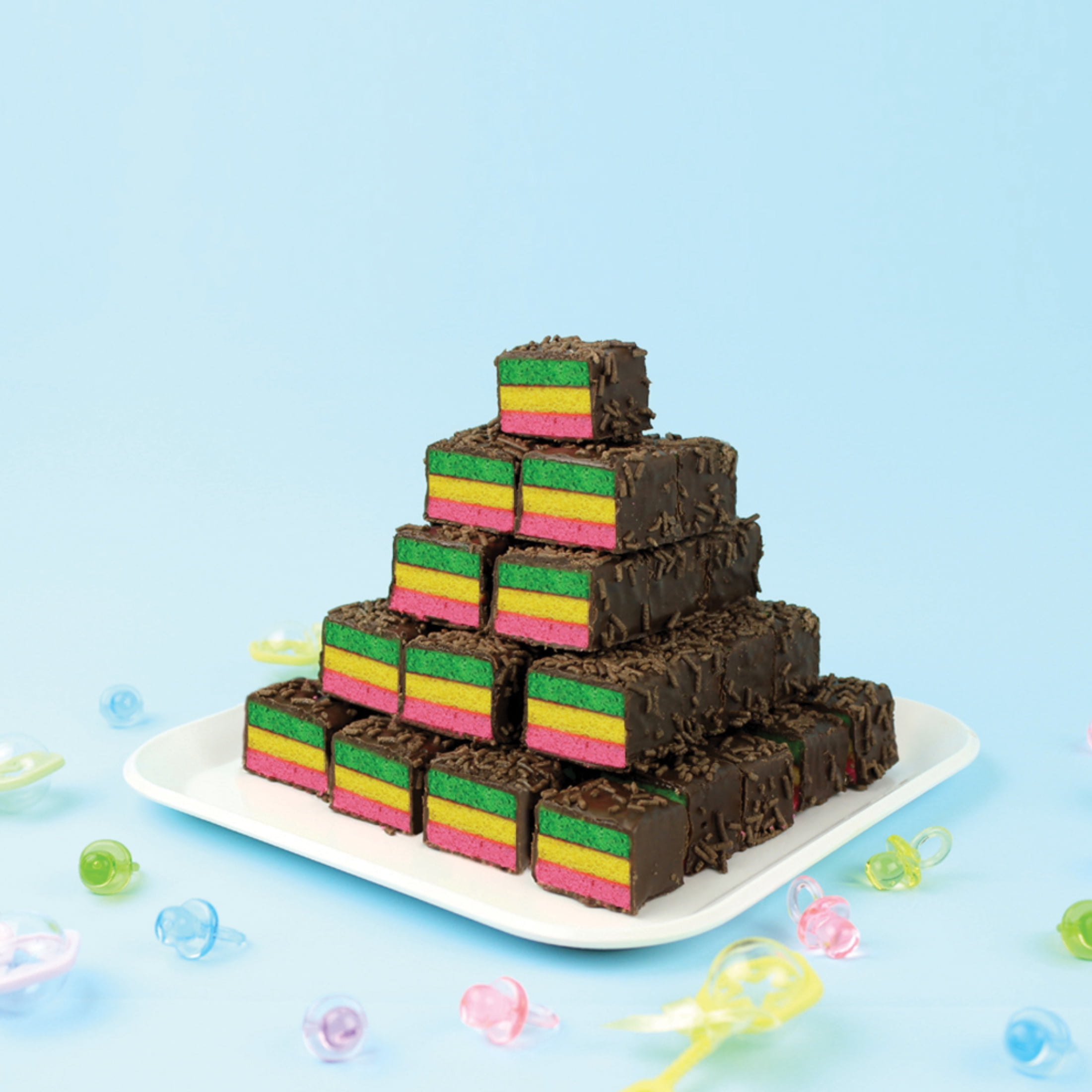 CakeBites Classic Italian Rainbow 4 Grab & Go Cakes, Family Pack