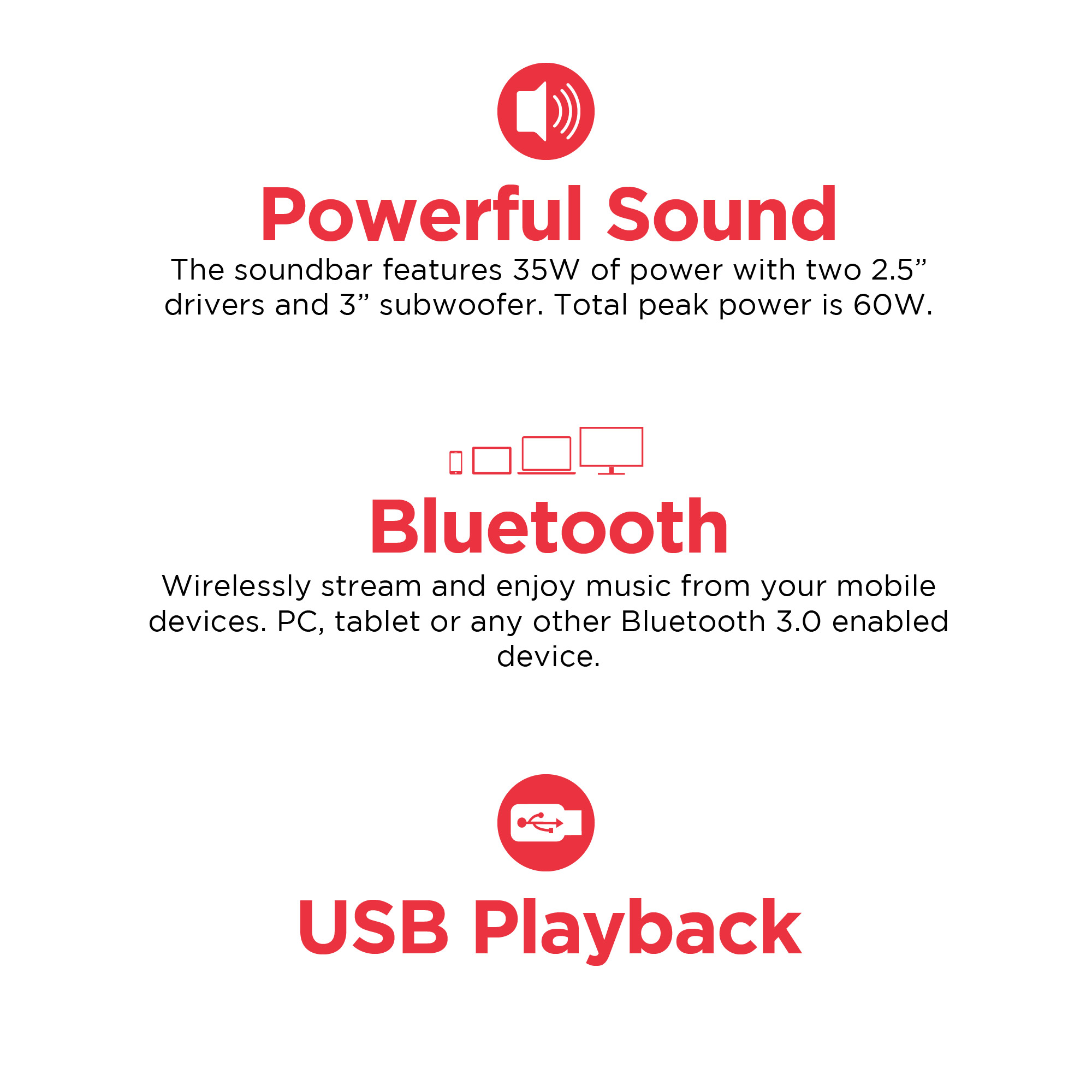 Ematic ESB210 Ultra-Slim 2.1 Channel Wireless Soundbar with Bluetooth - image 4 of 8