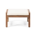 thumbnail image 5 of GDF Studio Avacyn Outdoor Acacia Wood Ottomans with Cushion, Set of 2, Brown and Cream, 5 of 8