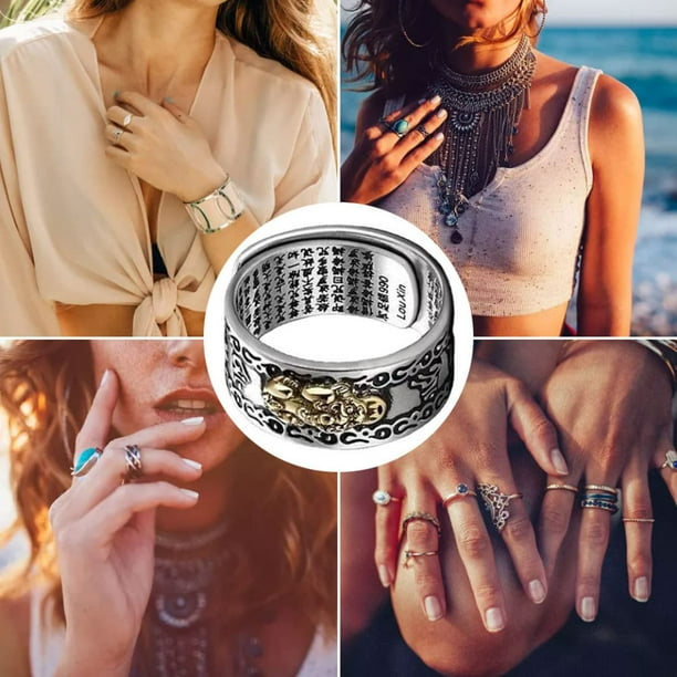 Anillos De La Suerte Anillo Linterna Verde Feng Shui Pixiu Anillo