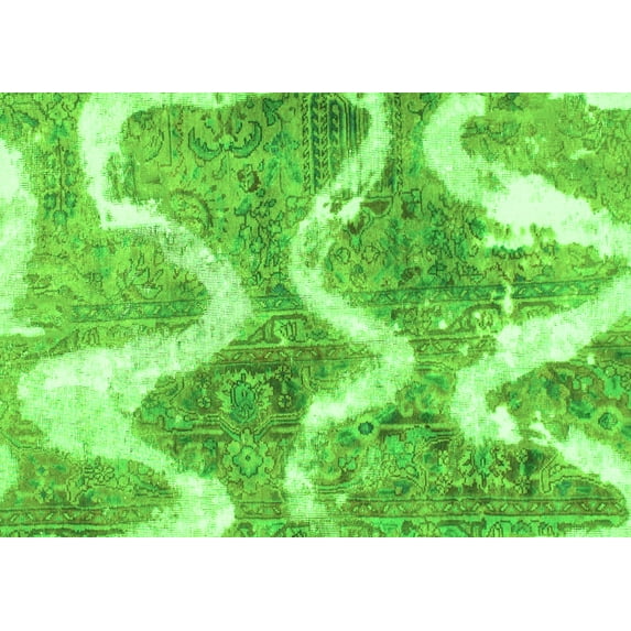 Ahgly Company Indoor Rectangle Abstract Green Modern Area Rugs, 4' x 6'
