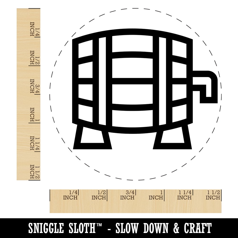 Beer Keg Icon Self-Inking Rubber Stamp Ink Stamper - Blue Ink - Large 1-1/2 Inch