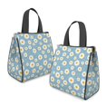 thumbnail image 2 of Daisy Pioneer Flower Blue Pattern Insulated Lunch Bag for Women Men, Large Portable Soft Cooler Tote, Thermal Food Storage Bag with Pearl Cotton, 8.66L, 8.75"x5.75"x9.5", 2 of 6
