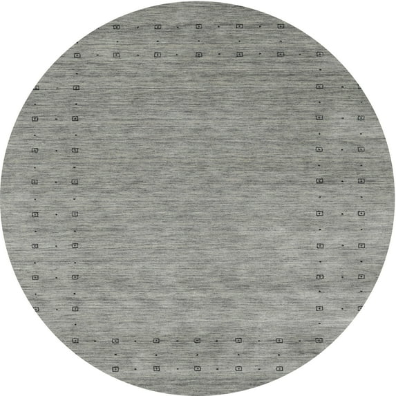 Ahgly Company Indoor Round Contemporary Dark Gray Abstract Area Rugs, 8' Round