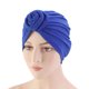 thumbnail image 4 of Envolturas para la cabeza Qarigey mujer diseño elástico nudos de flores gorros con nudo azul real, 4 of 6