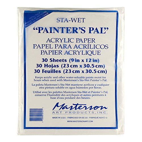 Masterson Sta-Humide Peintres Pal Palette Peintres Pal Papier Acrylique Pack de 30 9 Po x 12 Po.